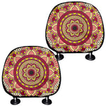 Sangria Mandala Bohemian Pattern Print Car Headrest Covers