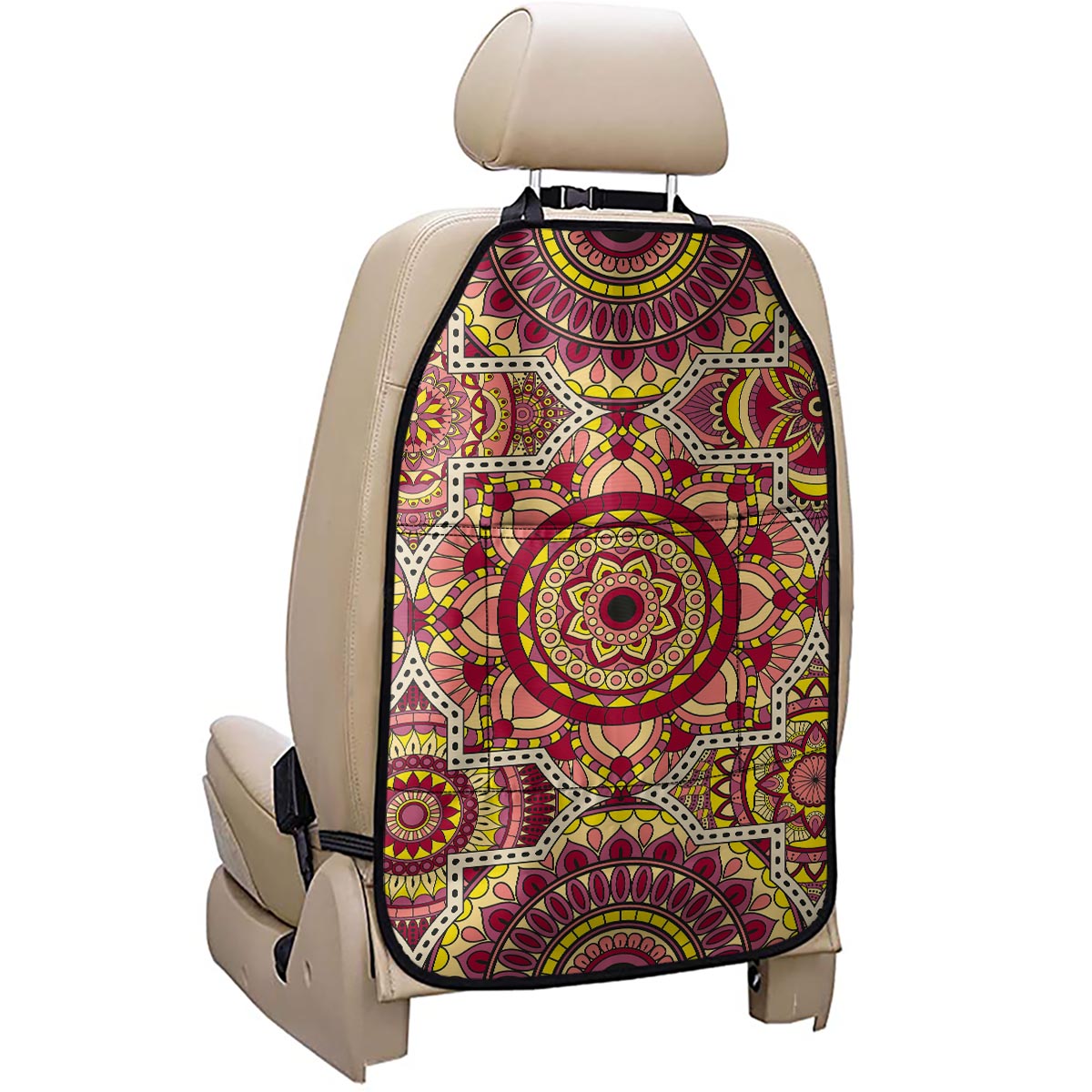 Sangria Mandala Bohemian Pattern Print Car Seat Organizers