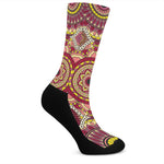 Sangria Mandala Bohemian Pattern Print Crew Socks