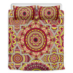 Sangria Mandala Bohemian Pattern Print Duvet Cover Bedding Set