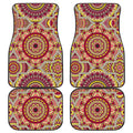 Sangria Mandala Bohemian Pattern Print Front and Back Car Floor Mats