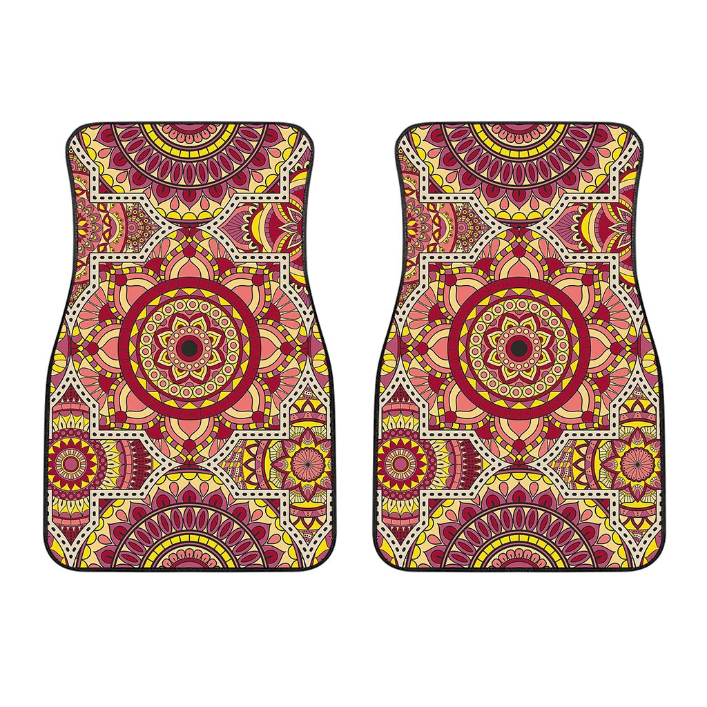 Sangria Mandala Bohemian Pattern Print Front Car Floor Mats