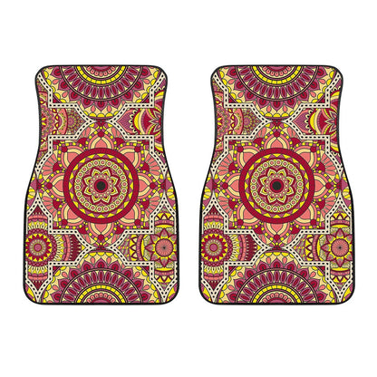 Sangria Mandala Bohemian Pattern Print Front Car Floor Mats
