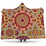 Sangria Mandala Bohemian Pattern Print Hooded Blanket