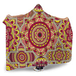 Sangria Mandala Bohemian Pattern Print Hooded Blanket