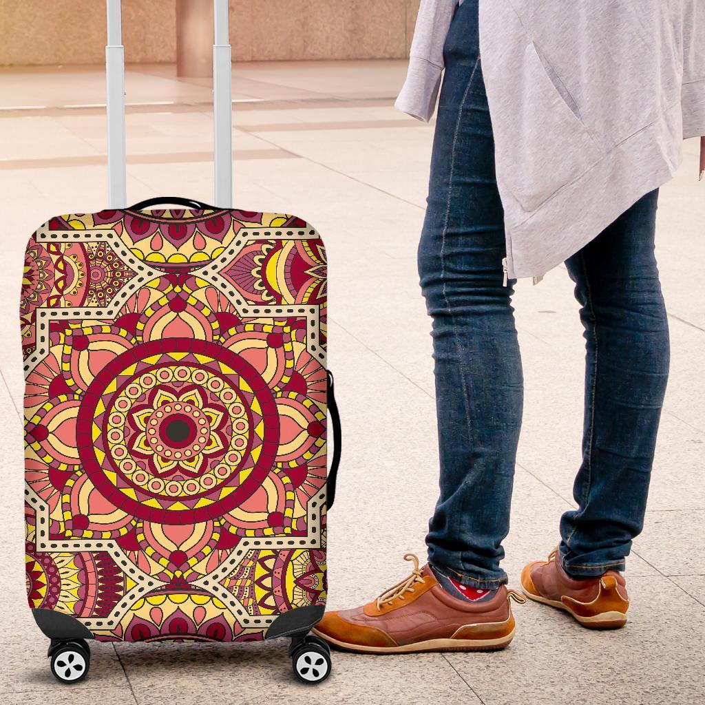 Sangria Mandala Bohemian Pattern Print Luggage Cover GearFrost