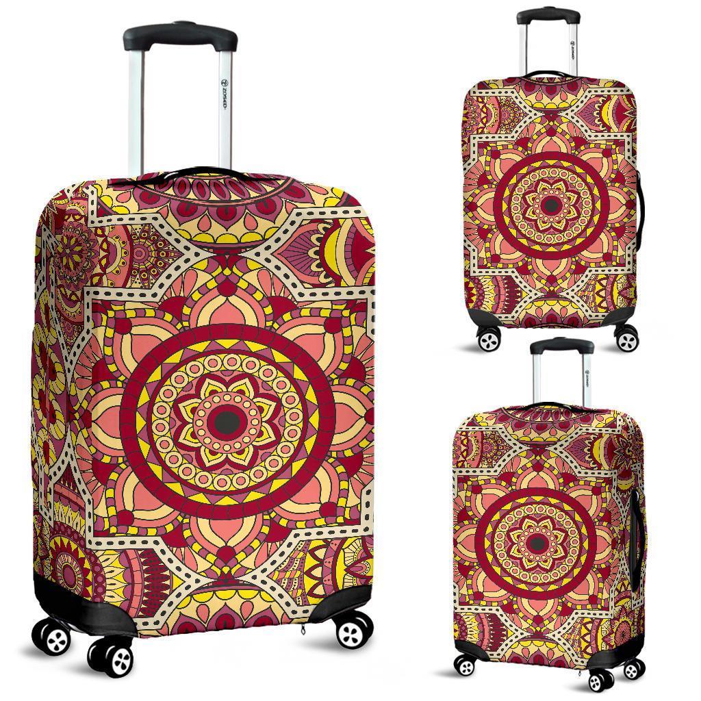 Sangria Mandala Bohemian Pattern Print Luggage Cover GearFrost