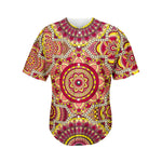 Sangria Mandala Bohemian Pattern Print Men's Baseball Jersey