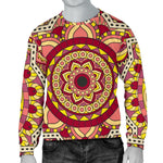 Sangria Mandala Bohemian Pattern Print Men's Crewneck Sweatshirt GearFrost