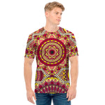 Sangria Mandala Bohemian Pattern Print Men's T-Shirt