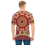 Sangria Mandala Bohemian Pattern Print Men's T-Shirt