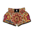 Sangria Mandala Bohemian Pattern Print Muay Thai Boxing Shorts