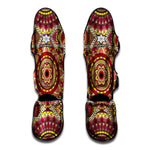 Sangria Mandala Bohemian Pattern Print Muay Thai Shin Guard