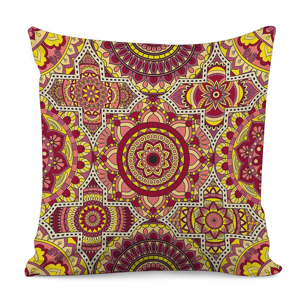 Sangria Mandala Bohemian Pattern Print Pillow Cover