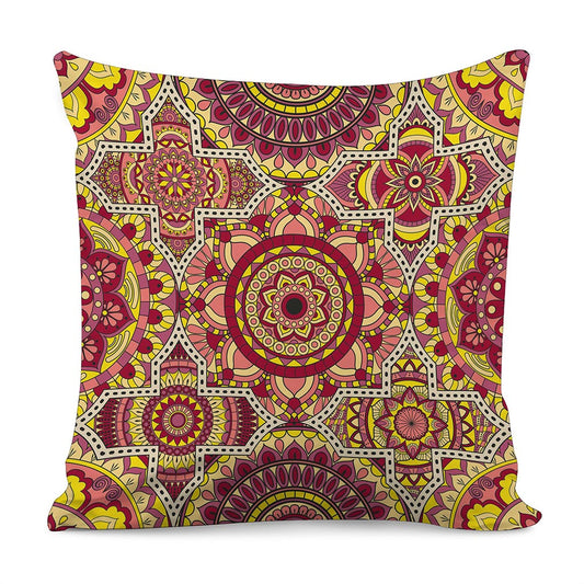 Sangria Mandala Bohemian Pattern Print Pillow Cover