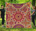 Sangria Mandala Bohemian Pattern Print Quilt