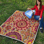 Sangria Mandala Bohemian Pattern Print Quilt