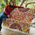 Sangria Mandala Bohemian Pattern Print Quilt