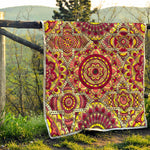 Sangria Mandala Bohemian Pattern Print Quilt
