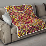Sangria Mandala Bohemian Pattern Print Quilt