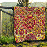 Sangria Mandala Bohemian Pattern Print Quilt