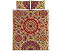Sangria Mandala Bohemian Pattern Print Quilt Bed Set