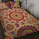 Sangria Mandala Bohemian Pattern Print Quilt Bed Set