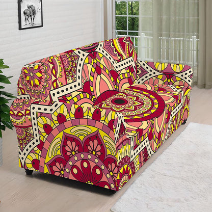 Sangria Mandala Bohemian Pattern Print Sofa Cover