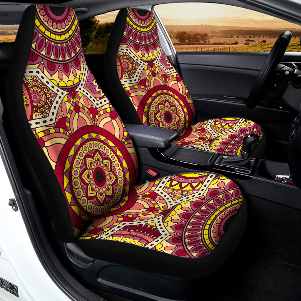 Sangria Mandala Bohemian Pattern Print Universal Fit Car Seat Covers