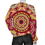 Sangria Mandala Bohemian Pattern Print Women's Crewneck Sweatshirt GearFrost