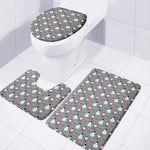 Santa Claus And Friends Pattern Print 3 Piece Bath Mat Set