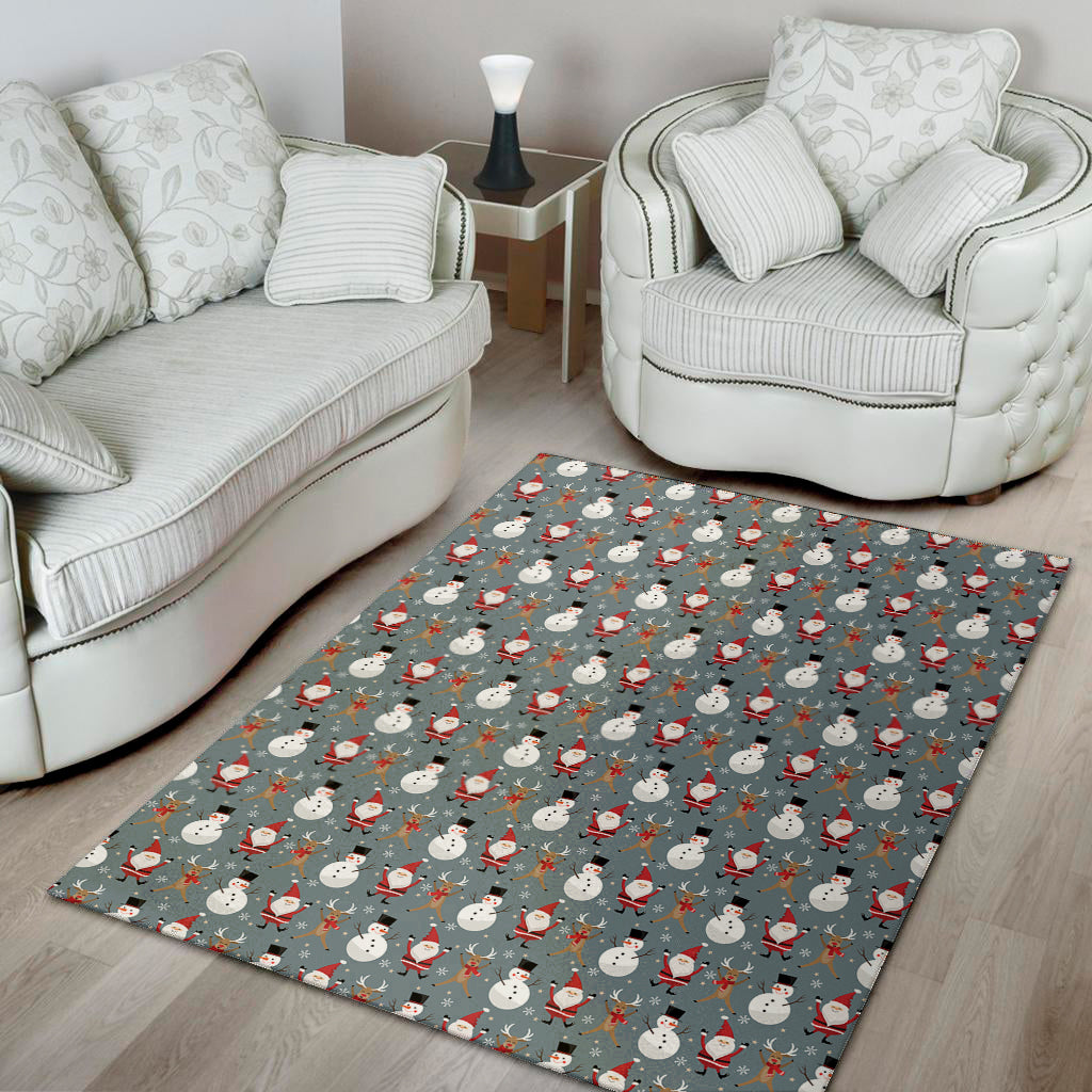 Santa Claus And Friends Pattern Print Area Rug