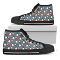 Santa Claus And Friends Pattern Print Black High Top Sneakers
