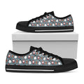 Santa Claus And Friends Pattern Print Black Low Top Sneakers