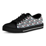 Santa Claus And Friends Pattern Print Black Low Top Shoes