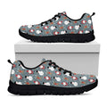 Santa Claus And Friends Pattern Print Black Running Shoes