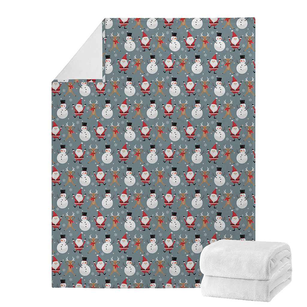 Santa Claus And Friends Pattern Print Blanket