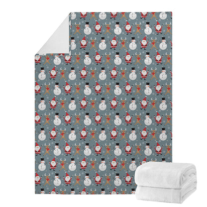 Santa Claus And Friends Pattern Print Blanket
