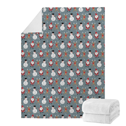 Santa Claus And Friends Pattern Print Blanket