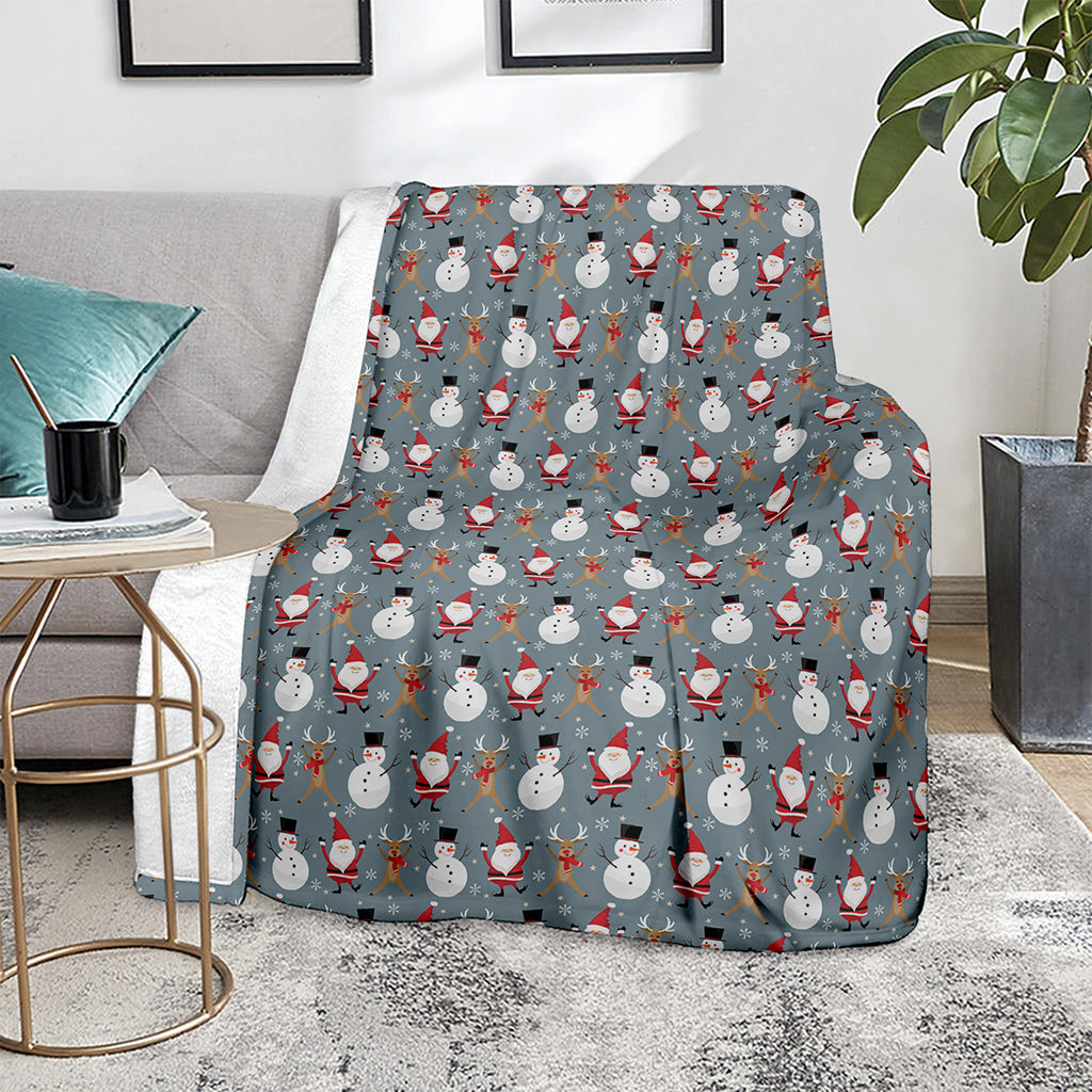 Santa Claus And Friends Pattern Print Blanket