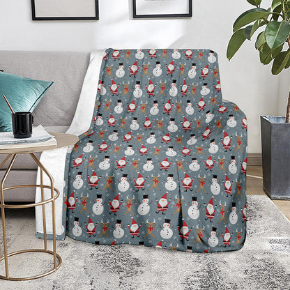 Santa Claus And Friends Pattern Print Blanket