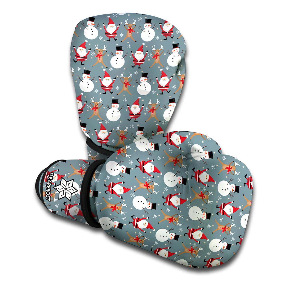 Santa Claus And Friends Pattern Print Boxing Gloves