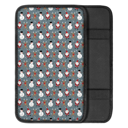 Santa Claus And Friends Pattern Print Car Center Console Cover