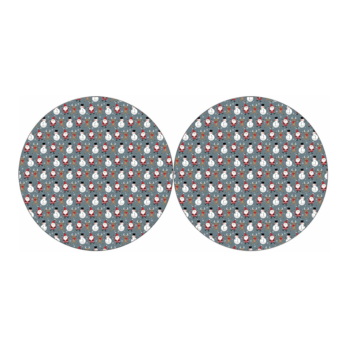Santa Claus And Friends Pattern Print Car Coasters