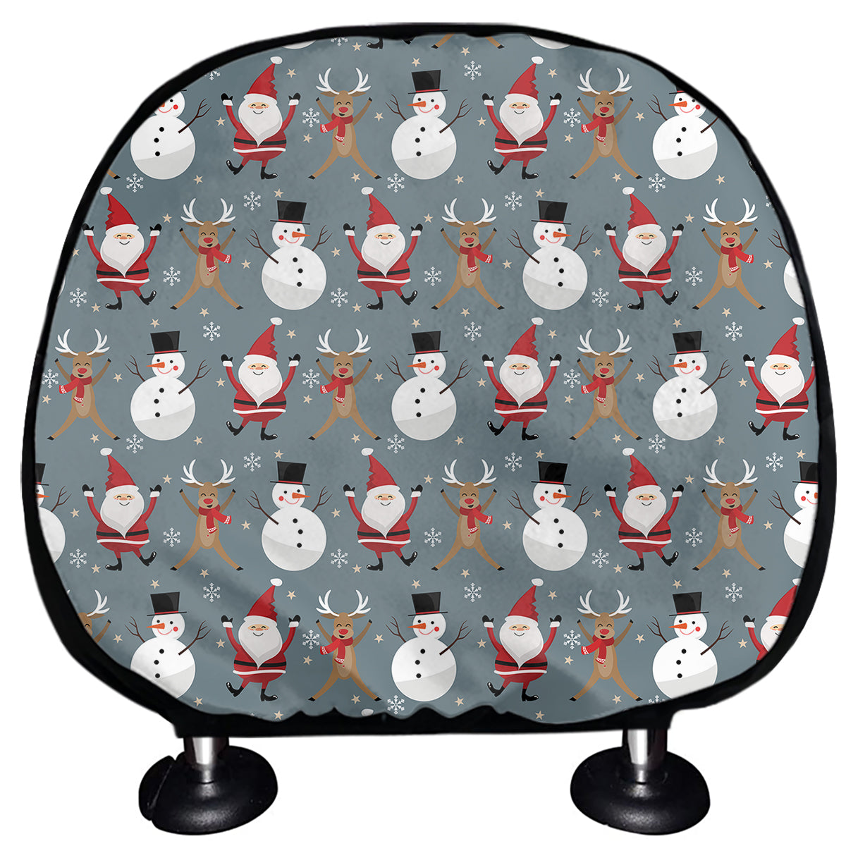 Santa Claus And Friends Pattern Print Car Headrest Covers