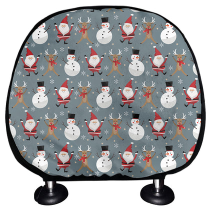 Santa Claus And Friends Pattern Print Car Headrest Covers