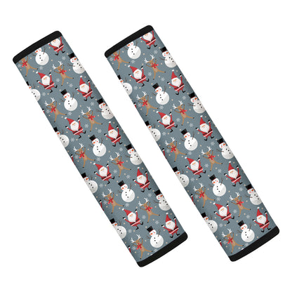 Santa Claus And Friends Pattern Print Car Seat Belt Covers