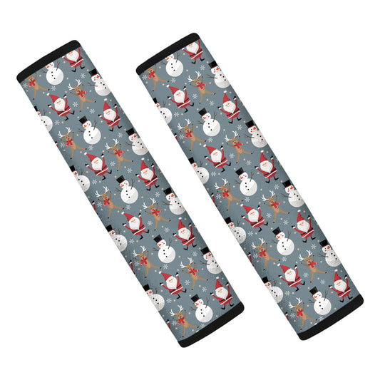 Santa Claus And Friends Pattern Print Car Seat Belt Covers