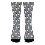 Santa Claus And Friends Pattern Print Crew Socks