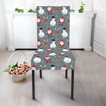 Santa Claus And Friends Pattern Print Dining Chair Slipcover
